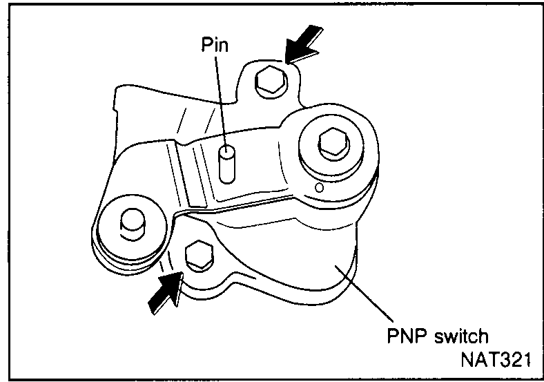 Detail of the PNP switch with 'Pin' alignment hole and 'PNP switch' callout — used to align the switch in step 4 (4 mm / 0.157 in pin inserted into the manual plate adjustment hole).