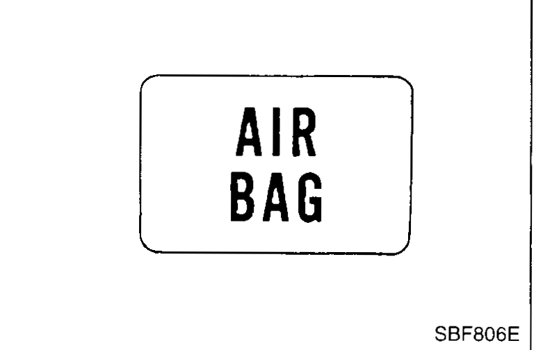 Dashboard AIR BAG warning lamp icon shown as it appears on the instrument cluster.