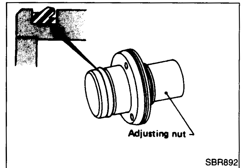 Step 1: cup installed on adjusting nut in the specified direction (cup lip orientation called out by arrow on cylinder wall).