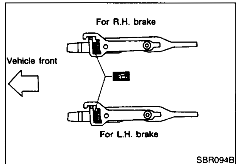 Backplate inboard face with arrows pointing at the six shoe-contact pads where brake grease must be applied.