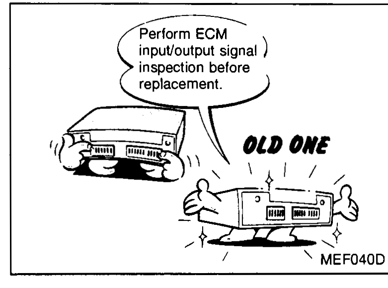ECM showing pin terminals with Bend/Break warning illustrations.