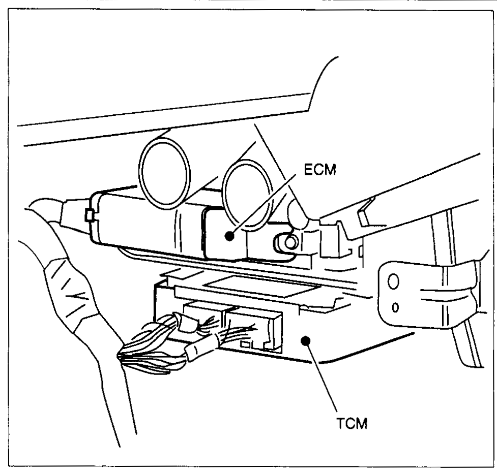 ECM and TCM location under instrument panel/dash area.