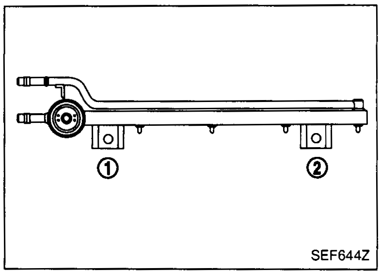 Fuel tube assemblies numbered 1 and 2 for removal sequence.
