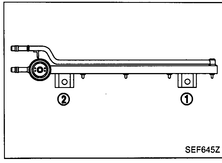 Fuel tube assembly numerical tightening sequence: nuts numbered 1 and 2.
