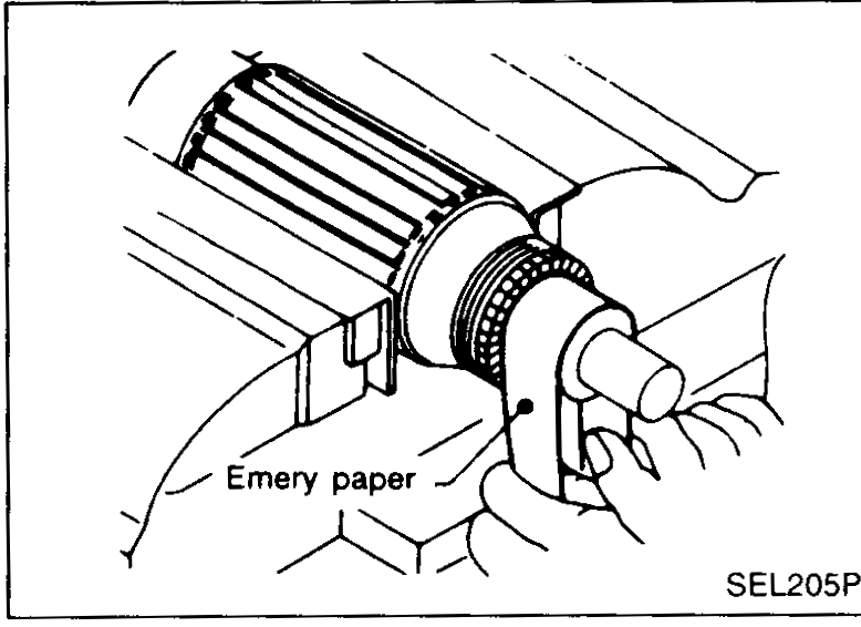 Armature insulation test — ohmmeter probes between a commutator bar and the armature shaft.