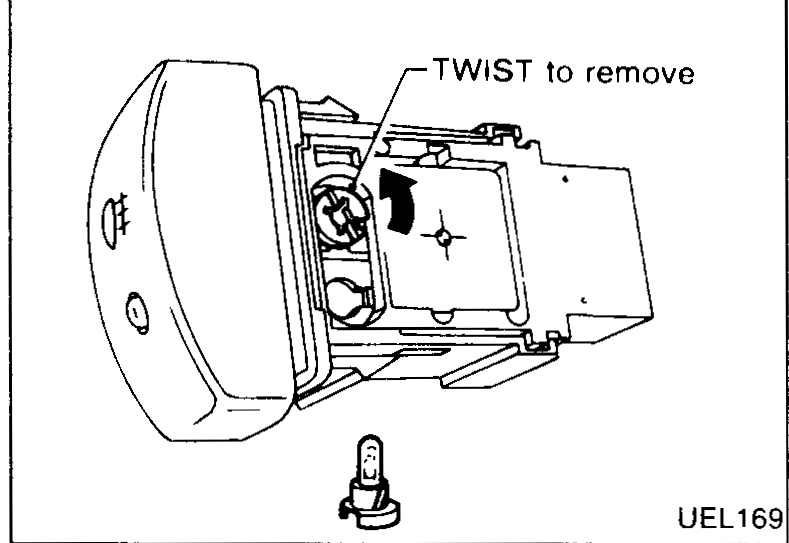 Back of switch — TWIST to remove bulb holder.