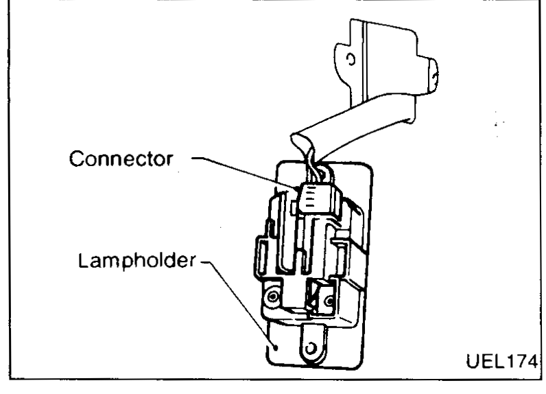 Luggage room lampholder — Connector + Lampholder callouts.