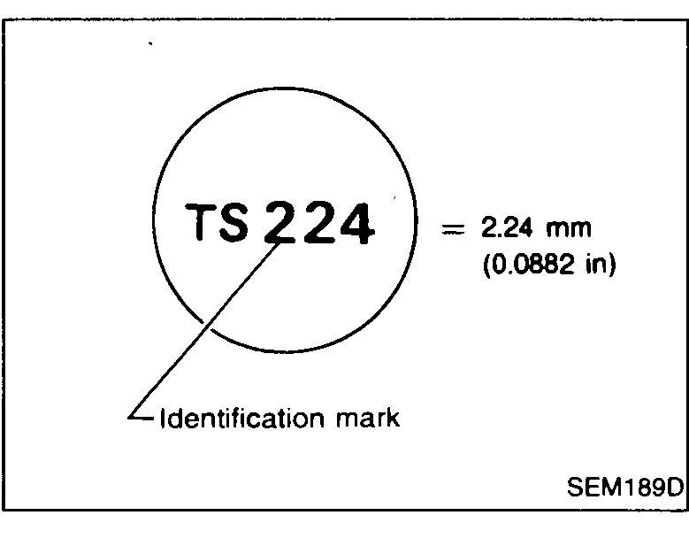 Hand using a micrometer to measure the thickness of the removed adjusting shim.