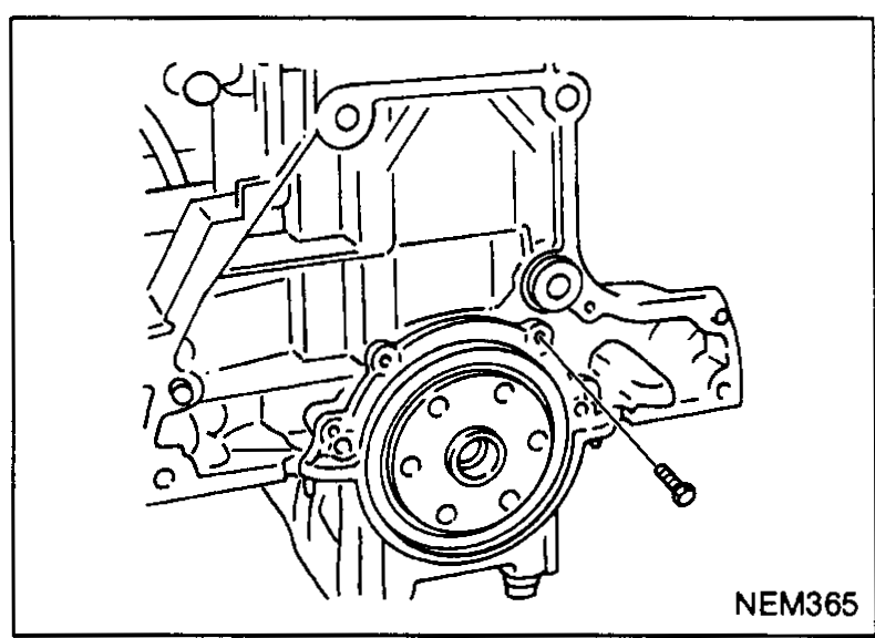 Rear oil seal retainer shown from inside with a liquid gasket bead applied around the mating surface. Callouts: 'Apply liquid gasket' and 'Rear oil seal retainer'.