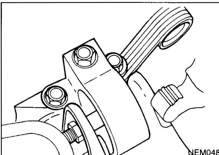 Top plan view of cylinder head with 10 cylinder-head bolt positions numbered showing the order to loosen the cylinder-head bolts. Caption: "Loosen in numerical order."