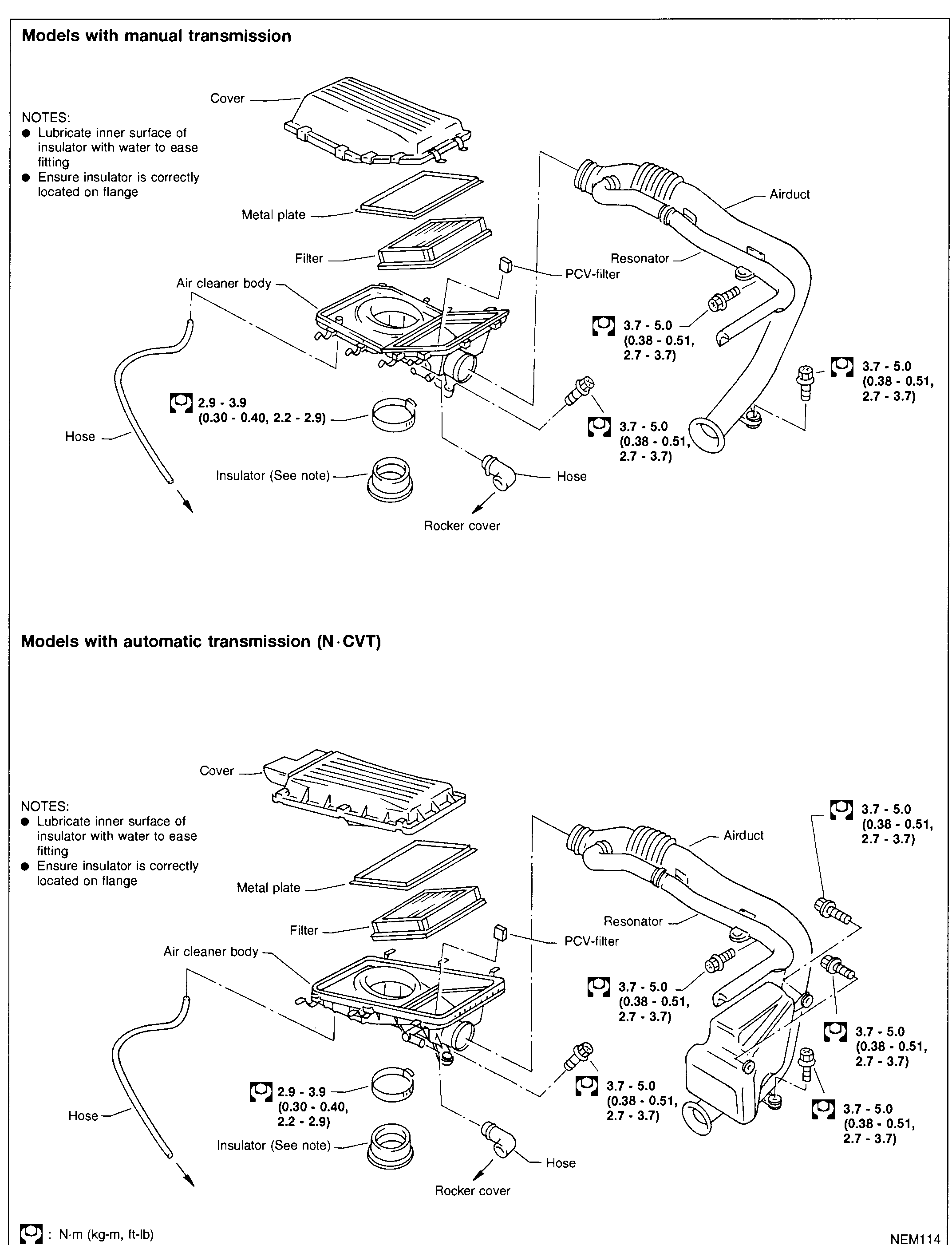 OUTER COMPONENT PARTS — Air Cleaner (Supplement-IV)