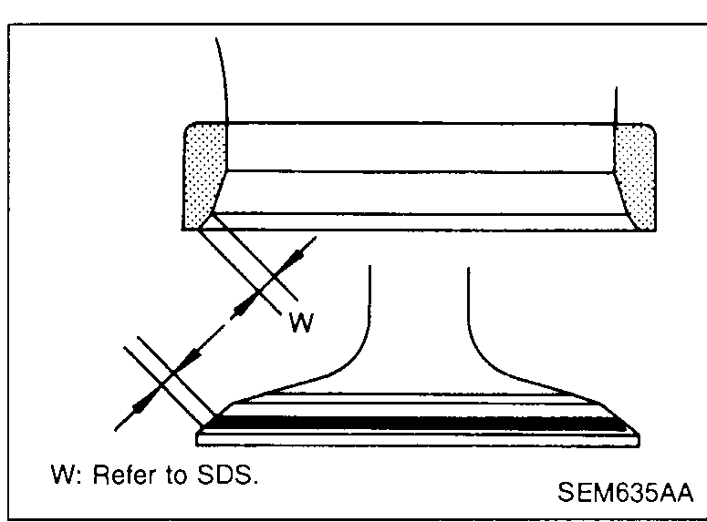 Hand using a lapping tool (suction cup on a stick) on a valve in its seat, with up/down and rotational arrows — illustrates step 6 (lap valve).