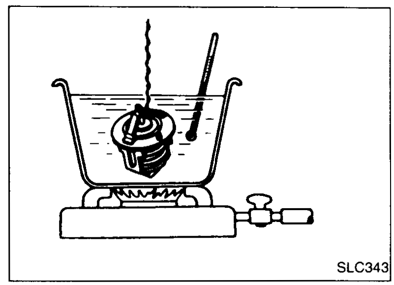 Photo of thermostat viewed from above showing the small jiggle valve at the top side. Arrow and label 'Jiggle valve (top side)' point to the small valve at the rim of the thermostat.