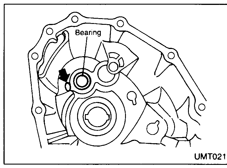 Installing a new clutch control shaft oil seal using a drift; star marker indicates installation orientation/face.