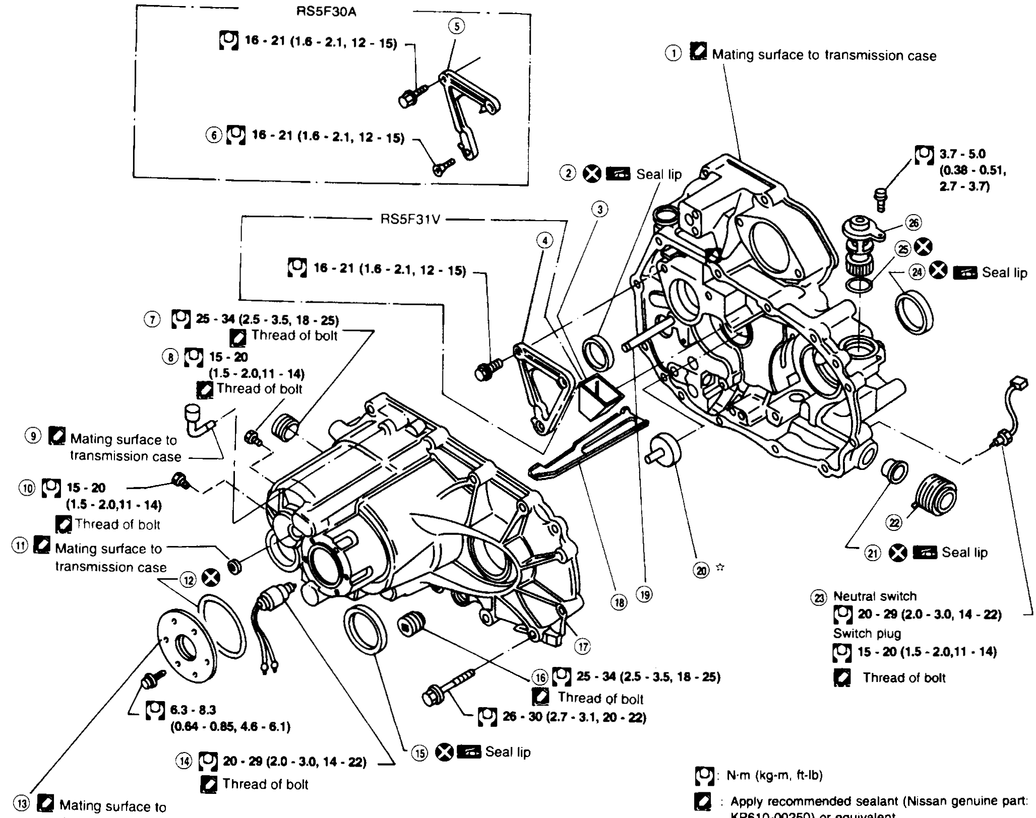 MAJOR OVERHAUL — Case Components (RS5F30A & RS5F31V)