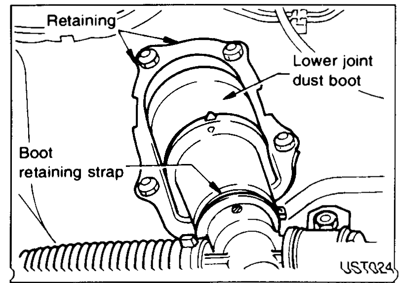 Tool HT72520000 (ball-joint remover / separator) being used on the tie-rod outer socket at the knuckle arm.