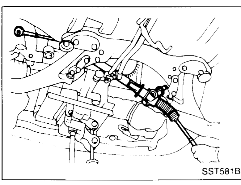 Steering pinion area with callouts to 'Dust boot retaining strap' and 'Mounting bolts'.