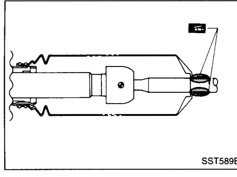 Illustration of the steering rack showing both sides of the rack stroke labelled 'L' on each end.